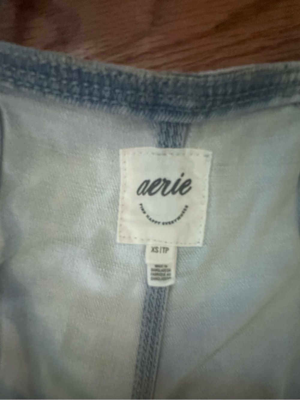 Aerie Double Strap Denim Romper- xs - Picture 5 of 6